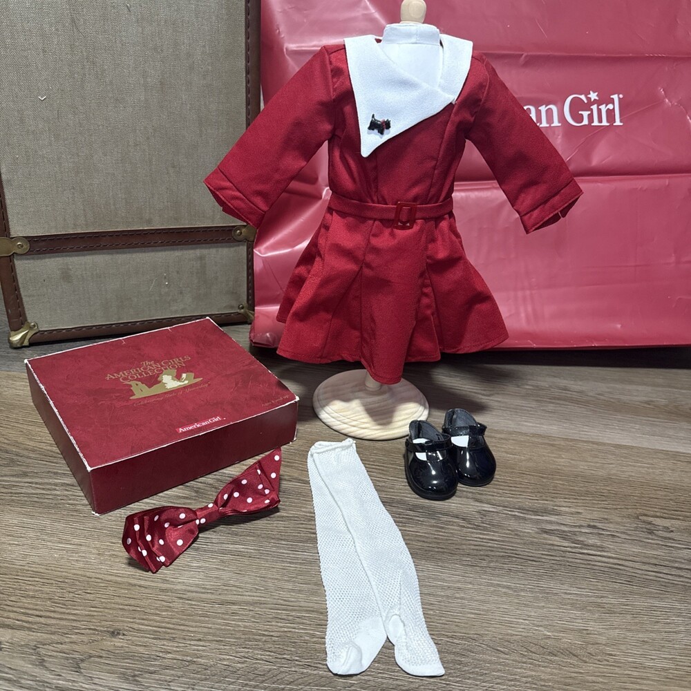 American Girl Kit Kittredge Kit’s Holiday Christmas Dress Pin Shoes Complete